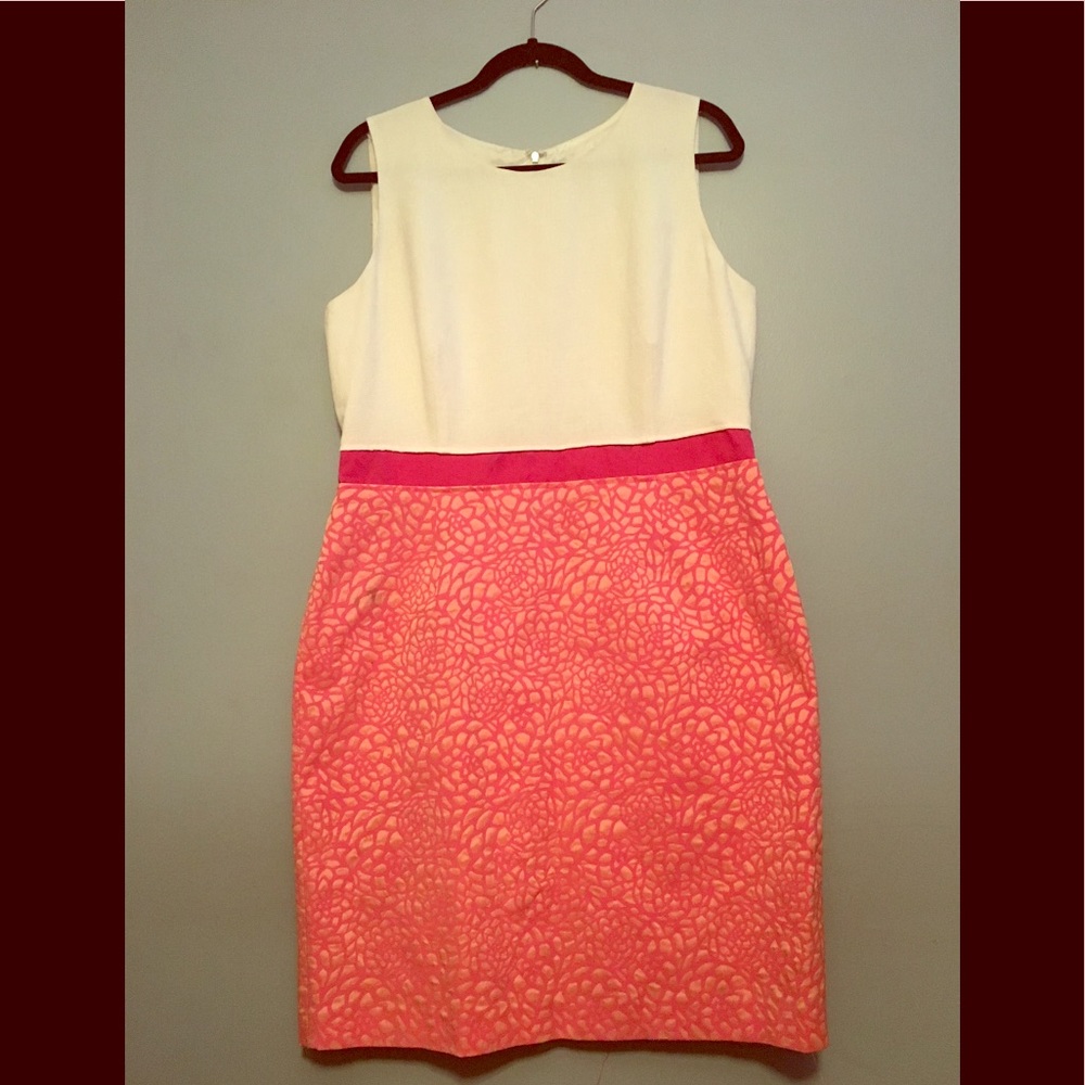 Pink, Peach & White Calvin Klein Dress, Textured